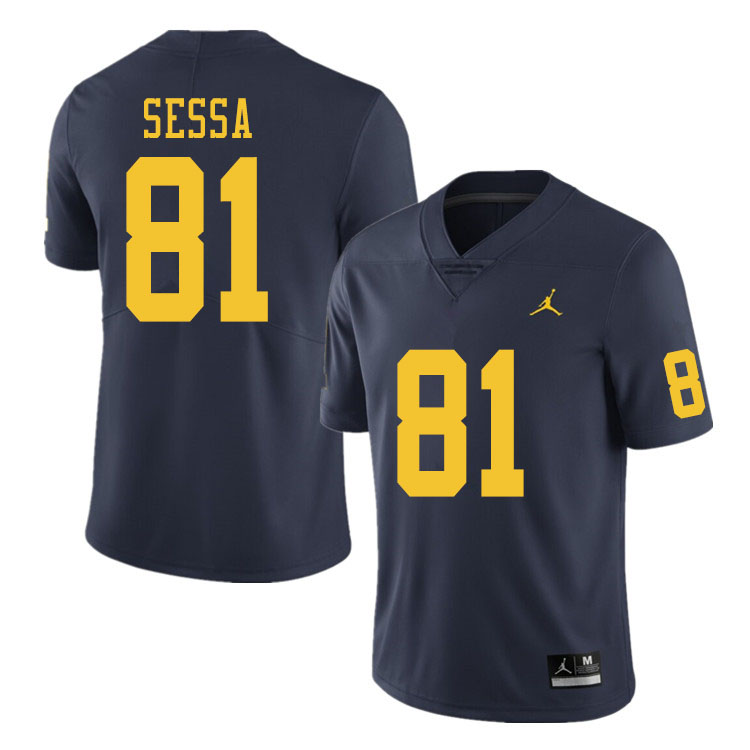 Men #81 Will Sessa Michigan Wolverines College Football Jerseys Sale-Navy